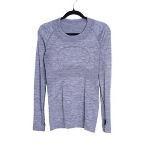 LULULEMON Swiftly Long Sleeve Shirt Heathered Gray Running Active Women's 6
